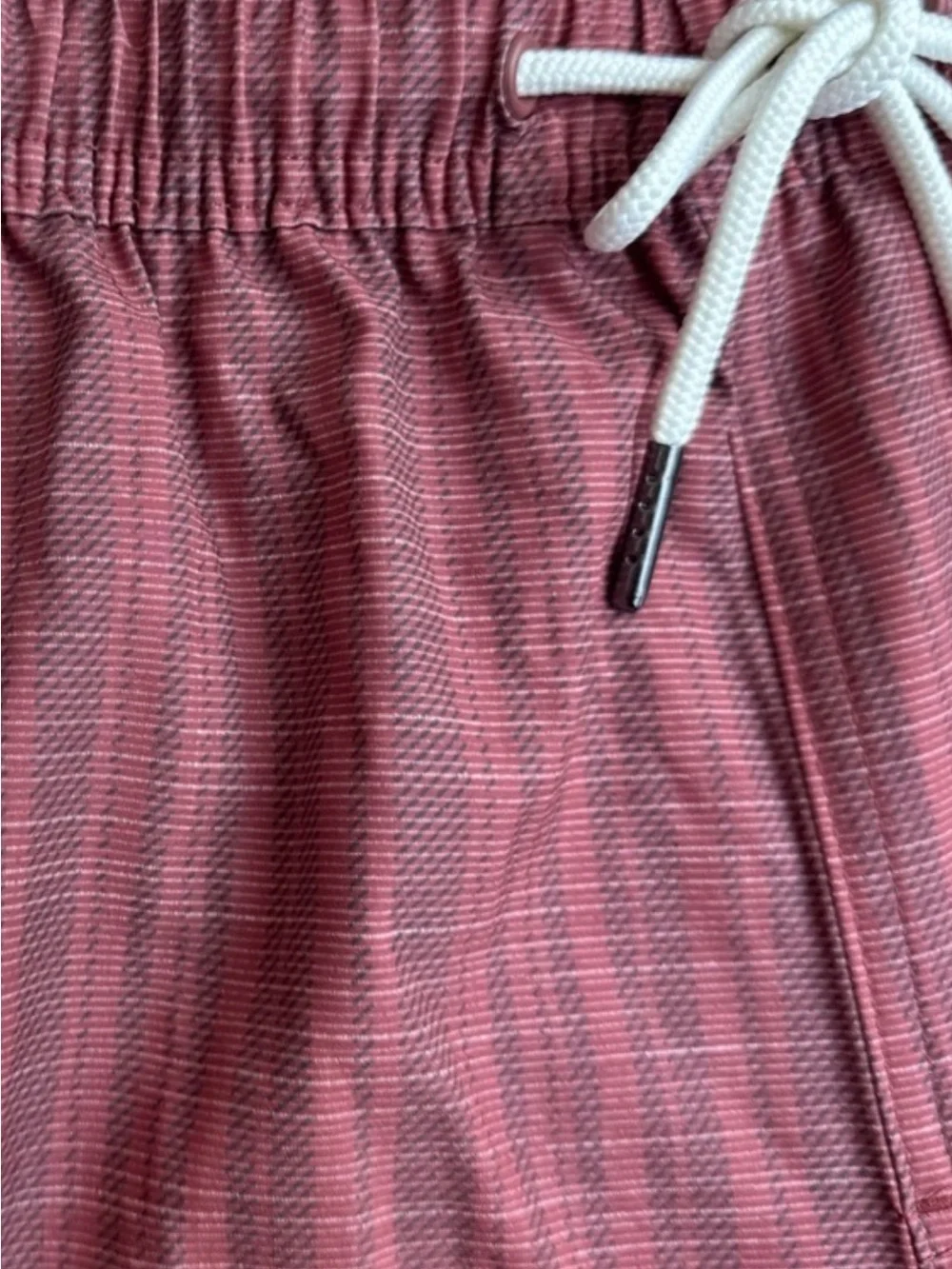 Men's Red Twill Striped 5” Inseam Swim Shorts - Goodfellow & Co
